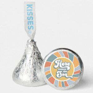 Here Comes the Son Kisses Candy Stickers |100ct|Glossy|Baby Shower,Gender Reveal